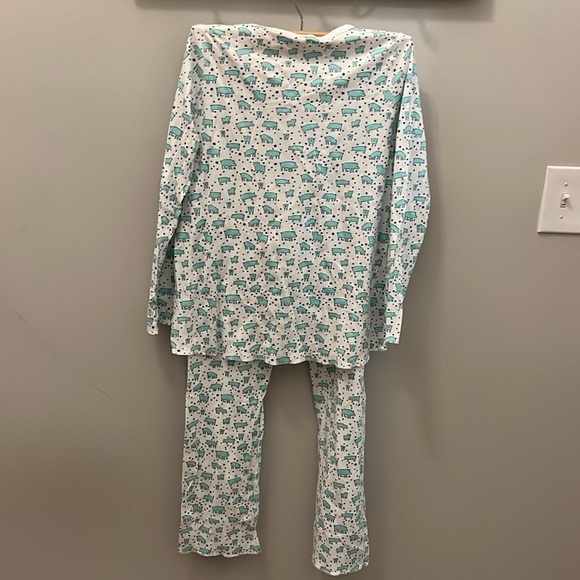 Roller Rabbit x Tommy’s Folly Pajamas Pigs Size Small Two-Piece Green & White - Picture 7 of 12